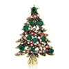 New European and American style Christmas tree brooch, alloy enamel fashionable accessory, oil-drip corsage, versatile wholesale Specification image